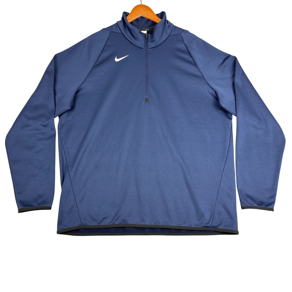 Nike Dri Fit 1/4 Zip Pullover Men's XL Navy Blue Athletic Training Top
